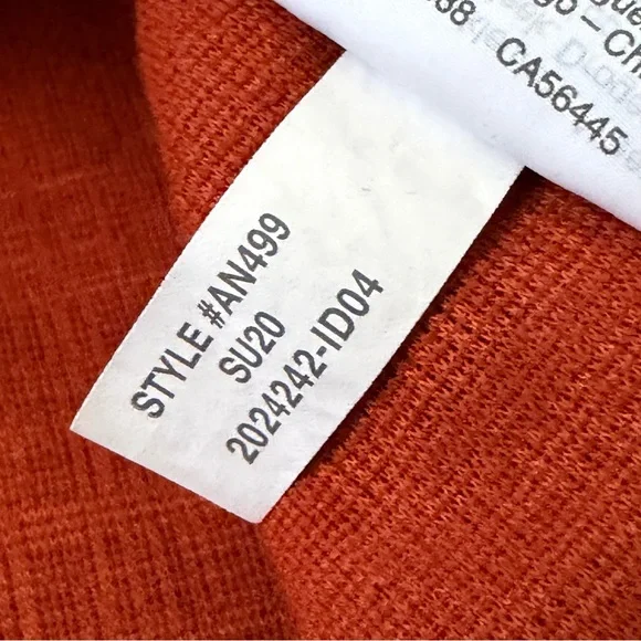 Madewell Ruffle Sleeve Top Rust Orange Square Neck Textured S - Picture 9 of 12